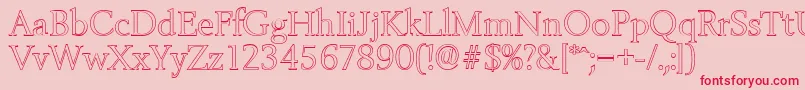 BelfastoutlineLightRegular Font – Red Fonts on Pink Background
