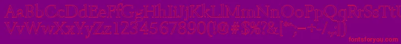 Police BelfastoutlineLightRegular – polices rouges sur fond violet