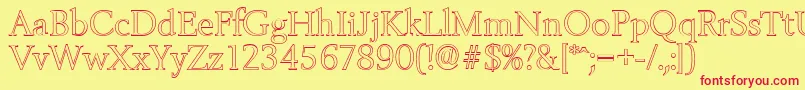 BelfastoutlineLightRegular Font – Red Fonts on Yellow Background