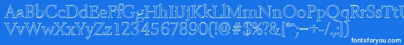 BelfastoutlineLightRegular Font – White Fonts on Blue Background