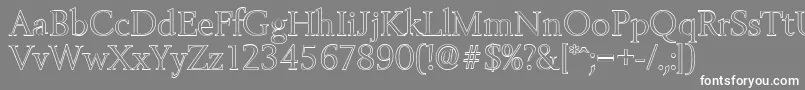 フォントBelfastoutlineLightRegular – 灰色の背景に白い文字