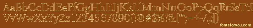 BelfastoutlineLightRegular Font – Yellow Fonts on Brown Background