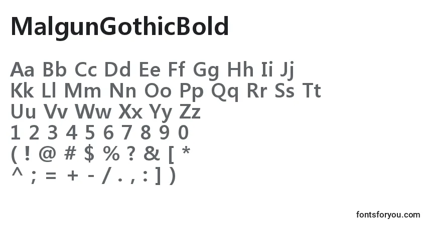 Czcionka MalgunGothicBold – alfabet, cyfry, specjalne znaki