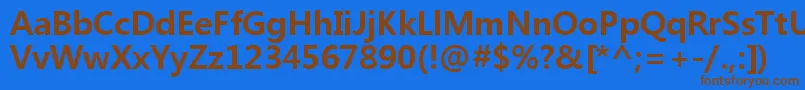 フォントMalgunGothicBold – 茶色の文字が青い背景にあります。