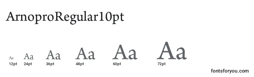 Размеры шрифта ArnoproRegular10pt