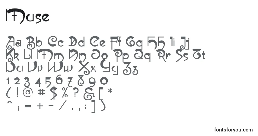 Шрифт Muse – алфавит, цифры, специальные символы