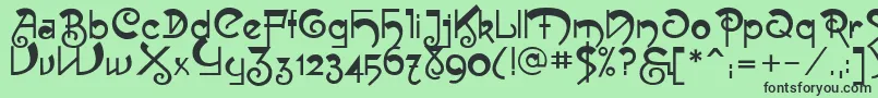 フォントMuse – 緑の背景に黒い文字
