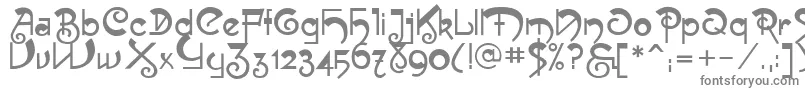Muse-fontti – harmaat kirjasimet valkoisella taustalla