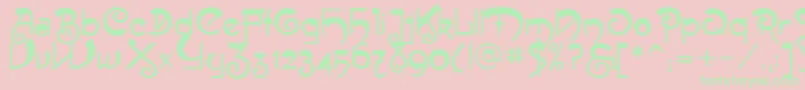 Muse Font – Green Fonts on Pink Background