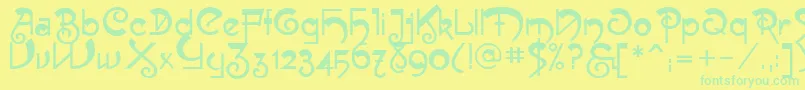 Muse Font – Green Fonts on Yellow Background
