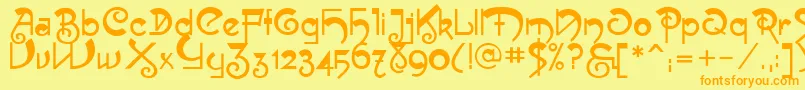 Muse Font – Orange Fonts on Yellow Background