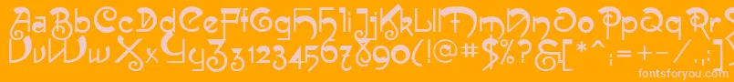 Muse Font – Pink Fonts on Orange Background