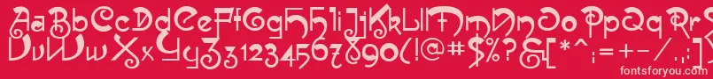 Muse Font – Pink Fonts on Red Background