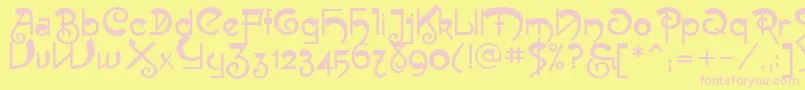 Muse Font – Pink Fonts on Yellow Background