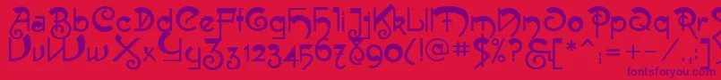 Muse Font – Purple Fonts on Red Background