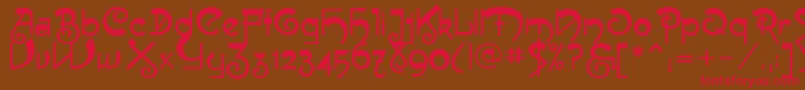 Muse Font – Red Fonts on Brown Background