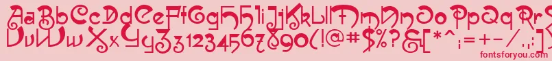 Muse Font – Red Fonts on Pink Background