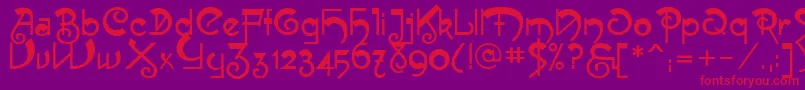 Muse Font – Red Fonts on Purple Background