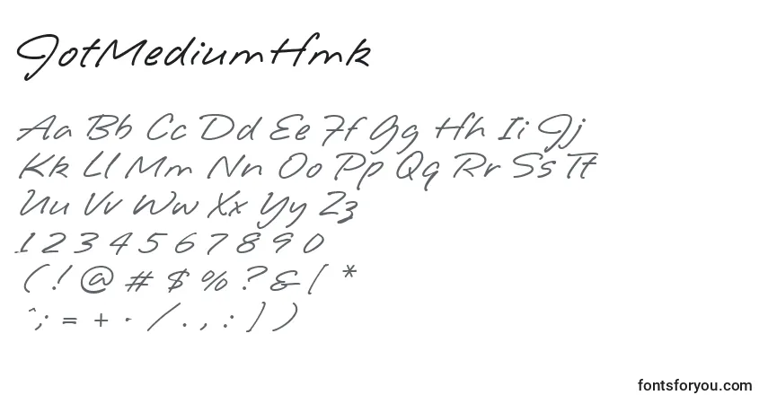 JotMediumHmkフォント–アルファベット、数字、特殊文字