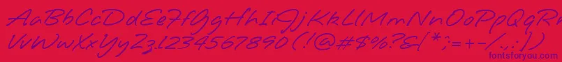 JotMediumHmk Font – Purple Fonts on Red Background