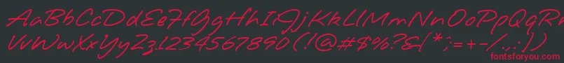 フォントJotMediumHmk – 黒い背景に赤い文字