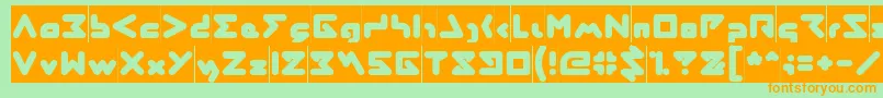 AbstrasctikInverse Font – Orange Fonts on Green Background