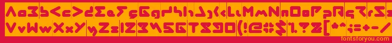 フォントAbstrasctikInverse – 赤い背景にオレンジの文字