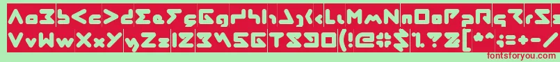 AbstrasctikInverse Font – Red Fonts on Green Background