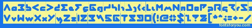 AbstrasctikInverse Font – Yellow Fonts on Blue Background