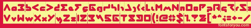 AbstrasctikInverse Font – Yellow Fonts on Red Background