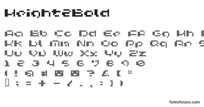 Шрифт Height2Bold – алфавит, цифры, специальные символы