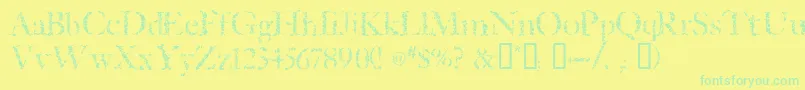 Czcionka Sponged ffy – zielone czcionki na żółtym tle