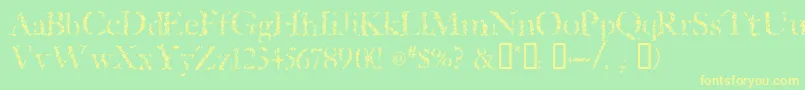 Sponged ffy Font – Yellow Fonts on Green Background