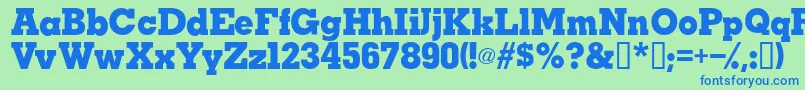 フォントTaralanesskBold – 青い文字は緑の背景です。