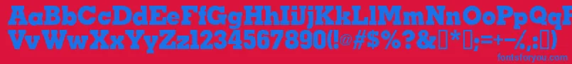 フォントTaralanesskBold – 赤い背景に青い文字