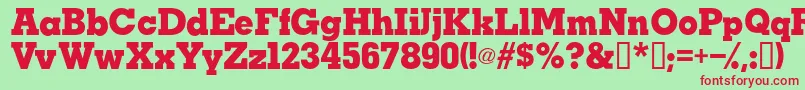 フォントTaralanesskBold – 赤い文字の緑の背景