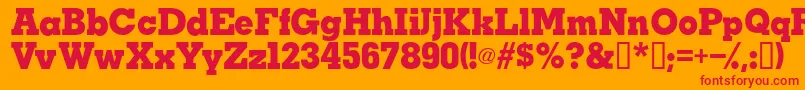 フォントTaralanesskBold – オレンジの背景に赤い文字
