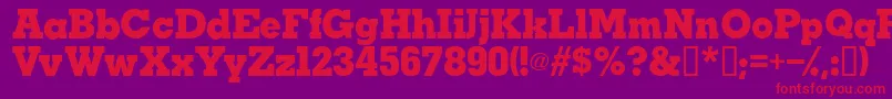 フォントTaralanesskBold – 紫の背景に赤い文字