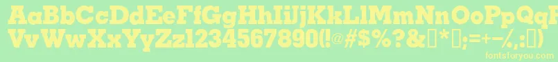 TaralanesskBold Font – Yellow Fonts on Green Background