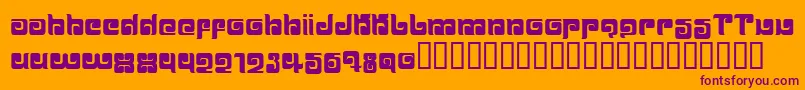 Ballom-Schriftart – Violette Schriften auf orangefarbenem Hintergrund