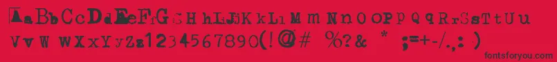 TypewriterFrom286 Font – Black Fonts on Red Background