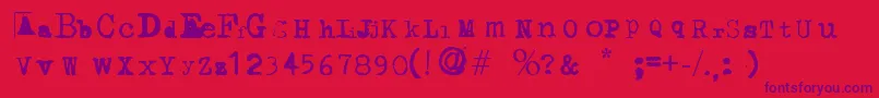 TypewriterFrom286-Schriftart – Violette Schriften auf rotem Hintergrund