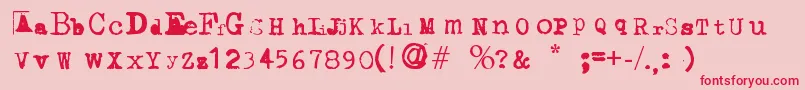 TypewriterFrom286 Font – Red Fonts on Pink Background