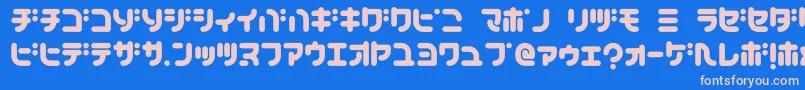 TeacherK Font – Pink Fonts on Blue Background