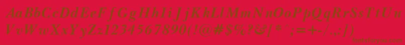 BaskervilleBoldItalic Font – Brown Fonts on Red Background