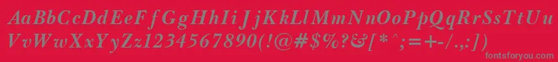 BaskervilleBoldItalic Font – Gray Fonts on Red Background