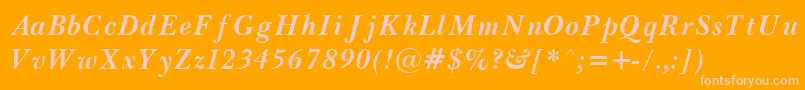 BaskervilleBoldItalic Font – Pink Fonts on Orange Background