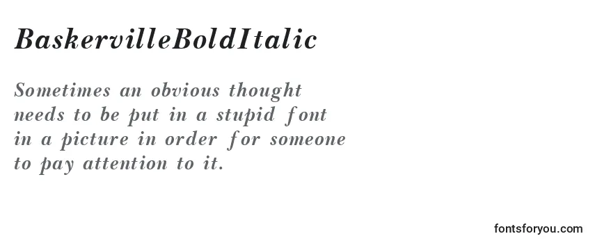 Review of the BaskervilleBoldItalic Font