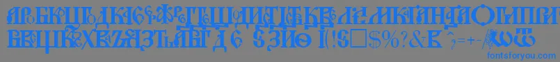 フォントNovgorodPlain – 灰色の背景に青い文字