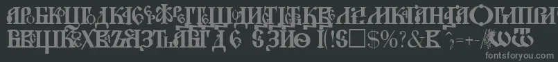 フォントNovgorodPlain – 黒い背景に灰色の文字